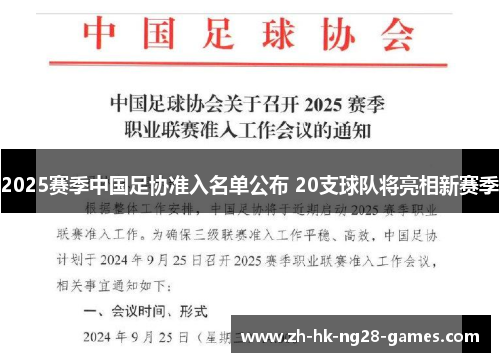 2025赛季中国足协准入名单公布 20支球队将亮相新赛季 2025赛季中国足协准入名单公布 20支球队将亮相新赛季